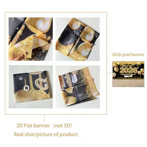 1Pc Graduation Banner Background, Party Decorations Banners, Class Of 2026 Backdrop, Black Gold Background Cloth, Indoor Outdoor Decor, Graduation Decorations 2026 Party Supplies, Home Decor, Graduation Theme Backdrop