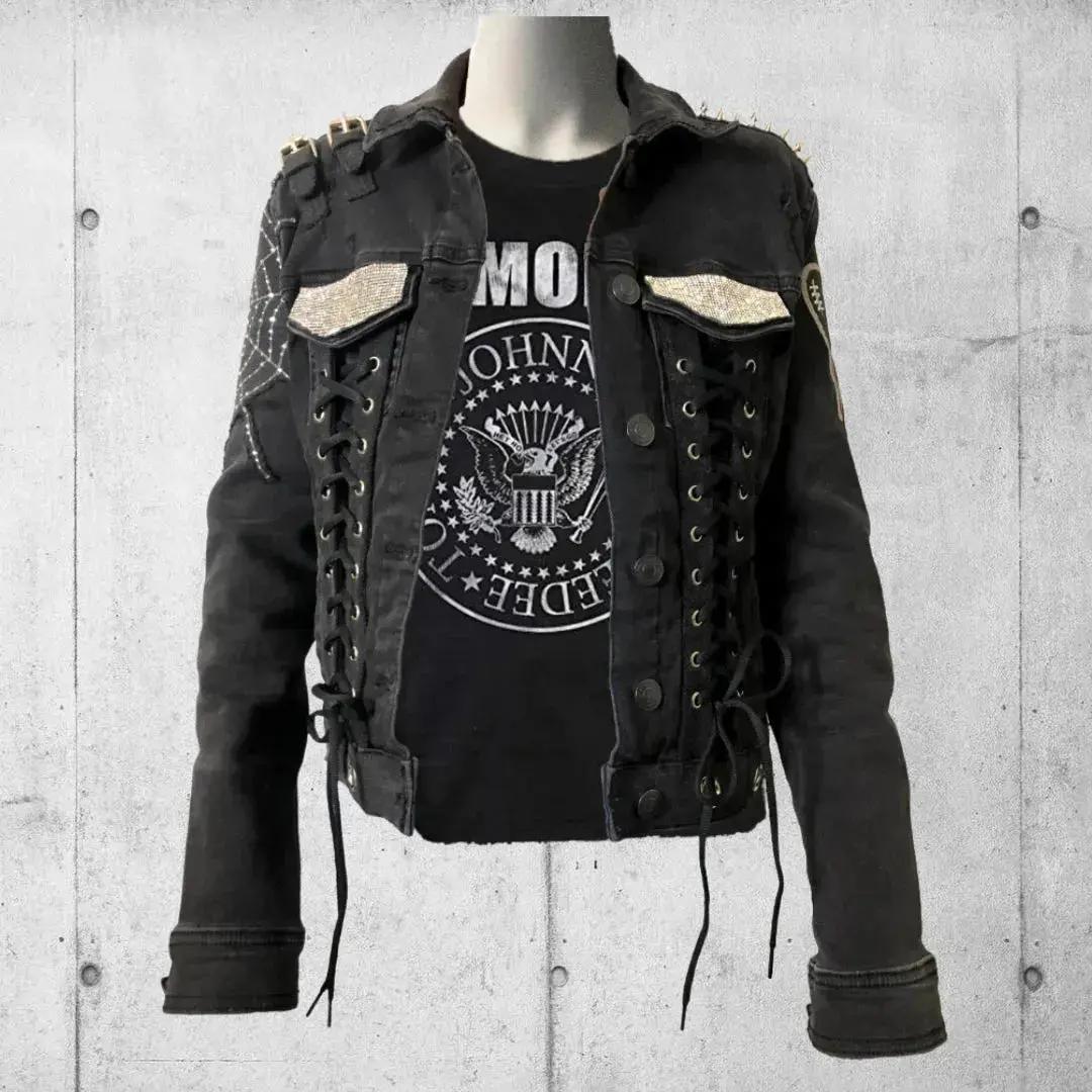 Women’s Gothic | Punk Rock | Blinged Denim Jacket