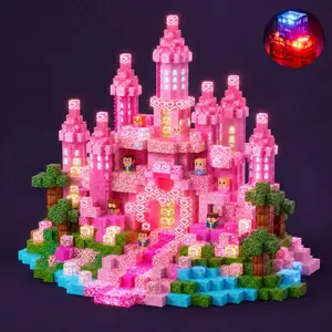 Glowing Magnetic Blocks, Princess Castle Style, Stem Educational Toy, Creative Building Set, Girl's Birthday Gift