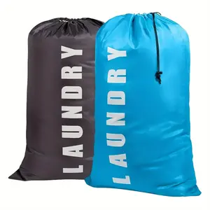 Oxford Fabric Laundry Storage Bag with Drawstring​ – Durable Construction, Large Capacity Design, Water-Resistant Material, Easy to Carry, Space-Saving Foldable Feature, Multi-Purpose Use, Available in Black/Blue Colors
