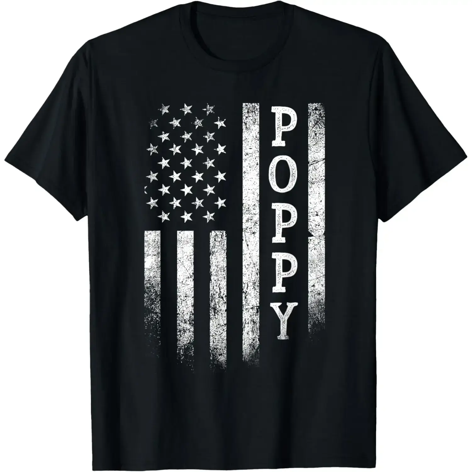 Women's Pure Cotton Round Neck Short Sleeve Casual Print T-Shirt, Poppy American Flag Patriotic Graphic Top, Father's Day Gift for Men, Shortsleeve, Tshirt