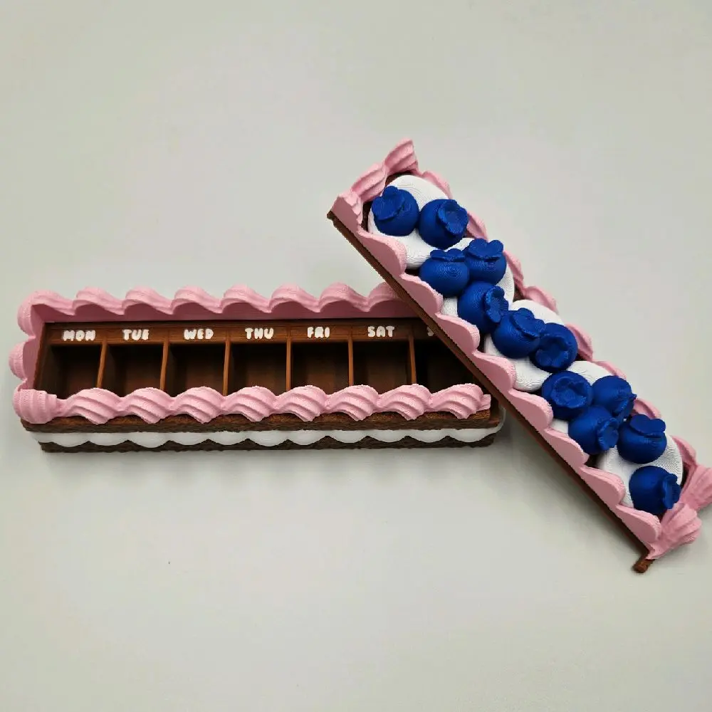 3D Printed Decorative Pill Organizer | Weekly Vitamin & Supplement Storage Box
