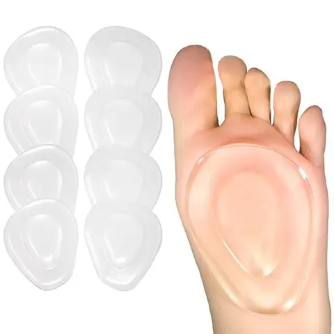 4 pairs Gel Ball Feet Pads Neuroma Callus Foot Pain Relief Bunion Forefoot Support for Women Men Beauty & Personal Care Foot Care Orthopedic Insoles White