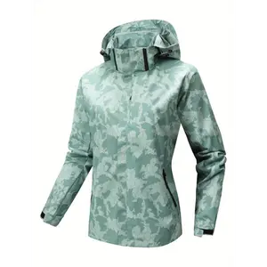New Spring And Summer Women'S Lightweight Camouflage Outdoor Jacket, Waterproof And Windproof, Suitable for Hiking And Cycling.