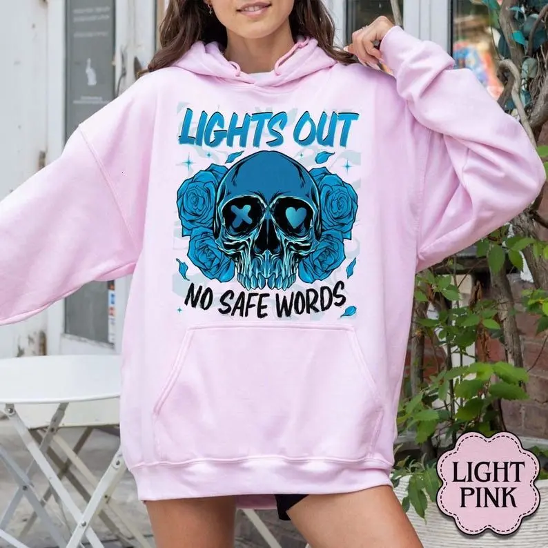 [Sale Up To 50%] Lights Out Book Hoodie, No Safe Words Hoodie, Navessa Allen Merch, Into Darkness Shirt, Dark Romance Book Merch, streetwear graphic tee