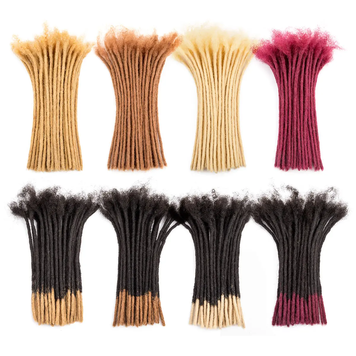 DAIXI Colored Dreadlock Extension Human Hair Handmade Crochet Locs 10 Strands/Bundle for Daily Hip-Hop Styles Summervibes dealsforyoudays Springtok