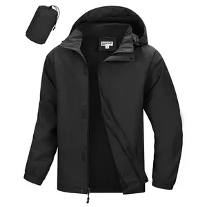 33,000ft Men's Packable Rain Jacket Waterproof Lightweight Raincoat Rain Shell with Hood for Outdoor Hiking Golf Travel