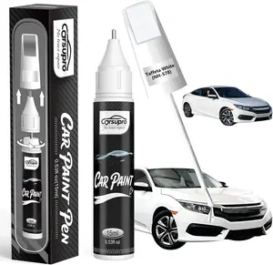 Taffeta White(NH-578) for Honda Touch Up Paint Pen, 2 in 1 Car Scratch Remover with Pen Tip and Brush, Precise Color Match for Car Paint Scratch Repair, Quickly and Easily Fix Chips and Nicks