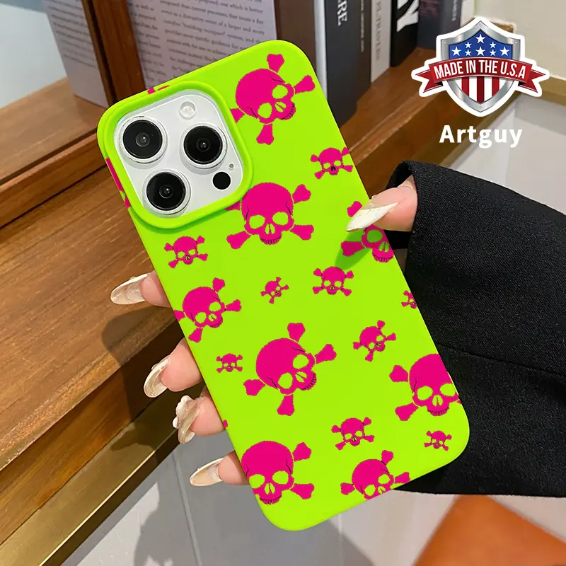 Large Hole Frosted TPU Smartphone Casing for iPhone 11,12,13,14,15 Plus,16 Pro Max,XR,XS - Pink Skull Pattern, Full Body Protection, Shockproof Soft Silicone Cover for Handheld Cellphone Devices, Transparent