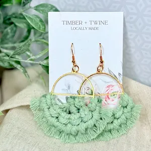 BOHO Macrame Earrings by Aurora - Fashion Accessory
