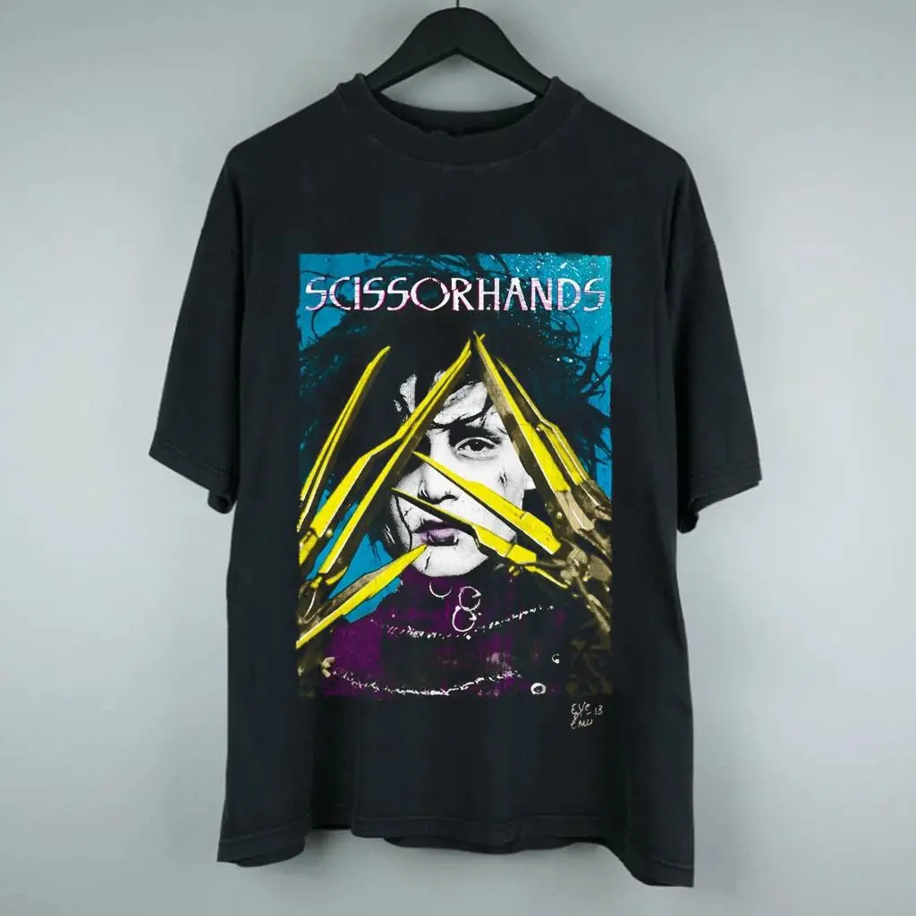 Edward Scissorhands Vintage Graphic Tee Winona Ryder Johnny Depp Gothic Fan Collection Shirt XY300707