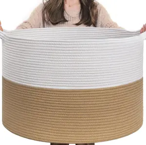 XXXLarge Jute Rope Basket 21.7" x 21.7" x 13.8"