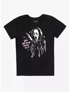 Ghostface You Like Scary Movies Shirt | Boyfriend Fit Horror Tee | Ghostface Quote T-Shirt | Scream Inspired Girls Shirt | Oversized Horror Movie Fan Tee