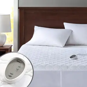 Degrees Of Comfort Heated Mattress Pad Twin Size | Zone Heating Electric Bed Warmer W/Auto Shut Off | Fit Up to 15 Inch | 12.5ft Long Cord - 39x75 Inch, White