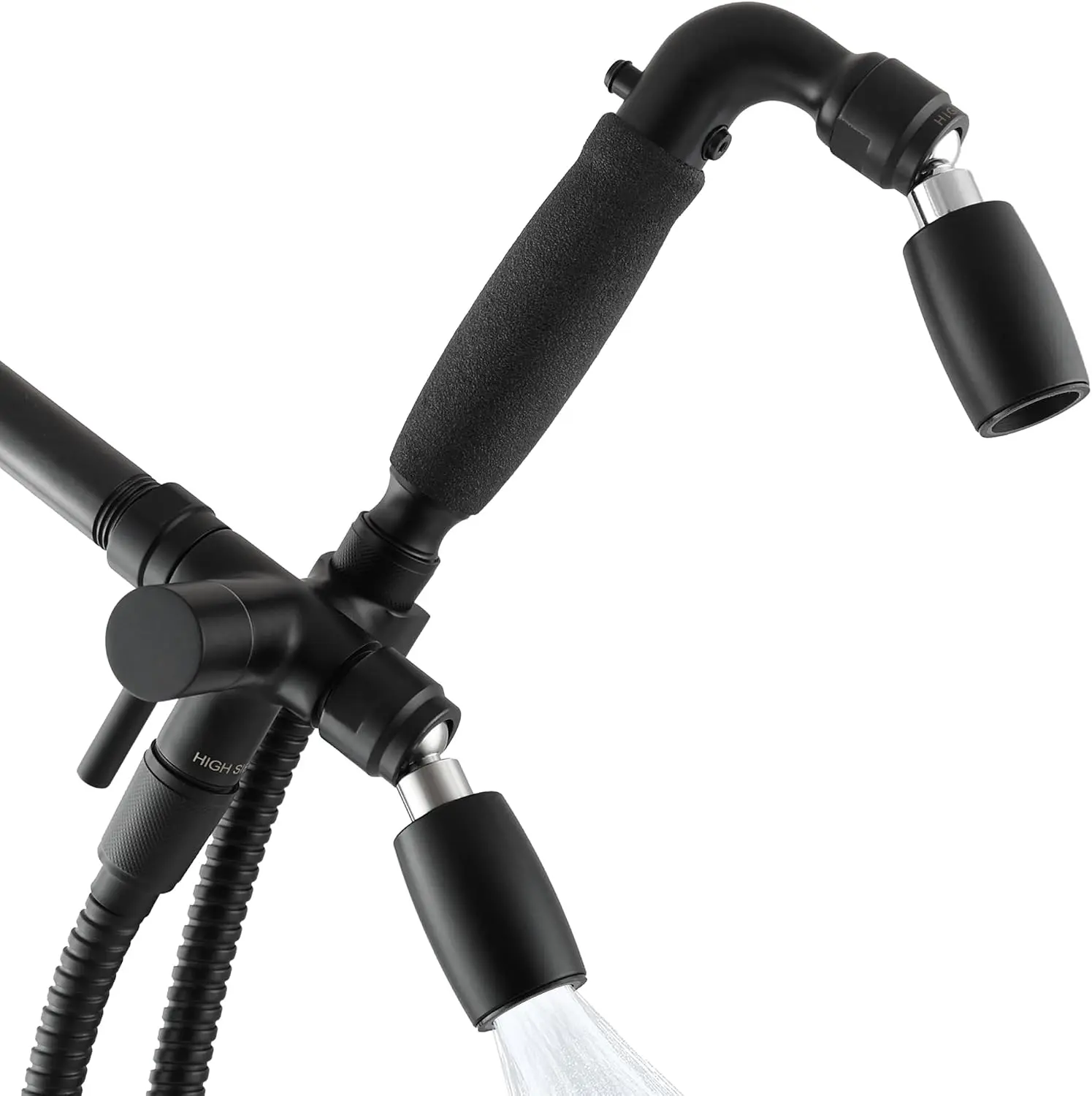 High Sierra® Lead-Free Metal 3-way Combo Shower Kit. Built in Diverter Valve Effortlessly Diverts Flow from the Fixed Shower Head to the Handheld and back - Ultra Low Flow 1.25 GPM - Matte Black