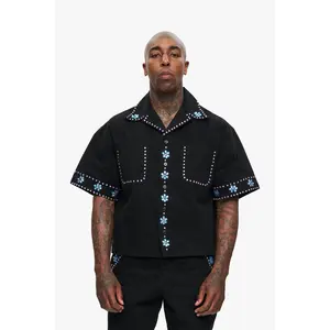 valabasas cropped button down – black