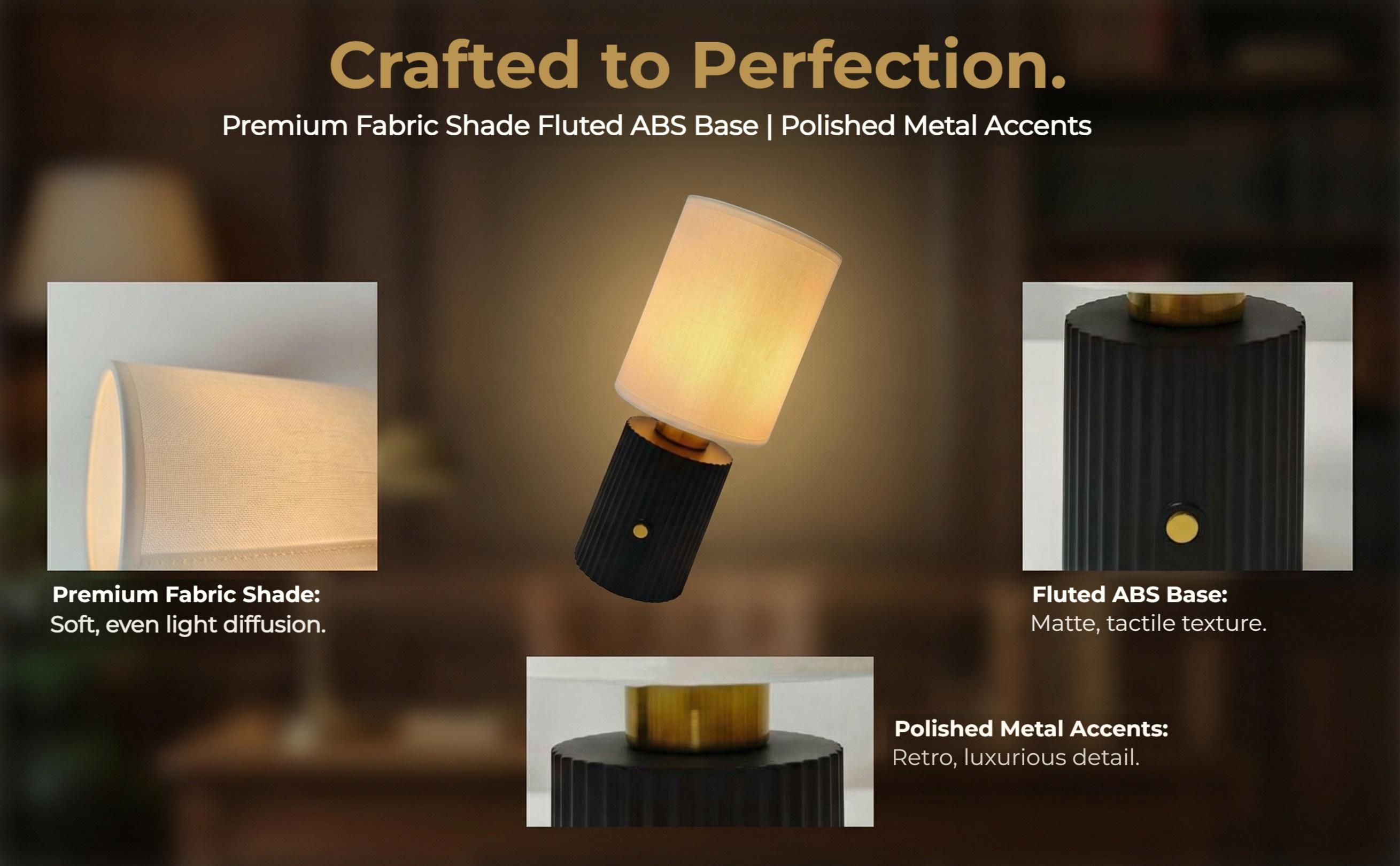 Modern Bedroom Table Lamp, Black Bedside Night Light with Warm Ambient Glow for Nightstand, Living Room, Reading Corner and Home Decor