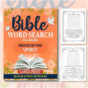 Bible Word Search Puzzle Book Notebook, Interactive Bible Study Journal, Fun and Educational Activity for Christians