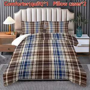 Soft Breathable Quilt Set with Digital Print Design, Includes Filling Weight 200gsm, Ideal for Bedroom Dormitory Home Use