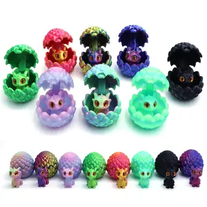 20pcs 3D-Printed Dragon Egg Set, Includes 10 Eggs & 10 Mini Dragons in Random Colors, Home Desktop Decor for Easter, Valentine's Day and New Year
