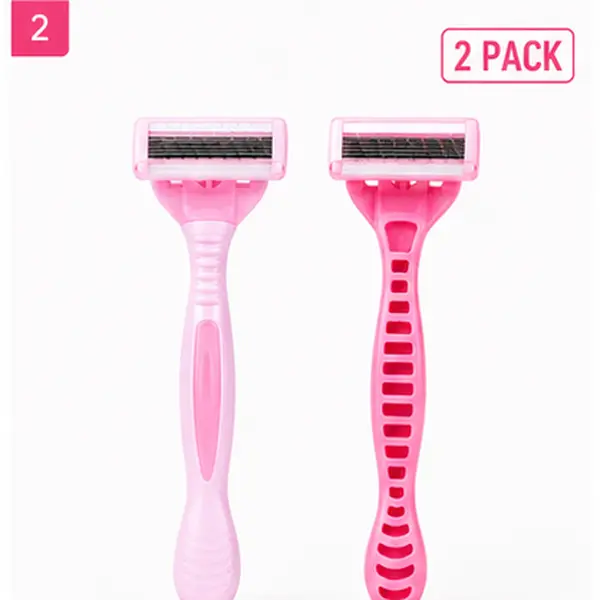 Women's 2-Pack 6-Blade Manual Body Razors for Hair Removal, Hypoallergenic Painless Close Shave Tool, Dermatologist-Tested for Sensitive Skin, Daily Body Care Party Gift for Legs, Underarms