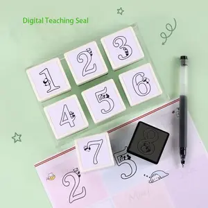 Number Teaching Stamp, 1 Count Number & Date DIY Stamp, Daily Teaching Stamp, Office Stationery & Supplies for Home School Office