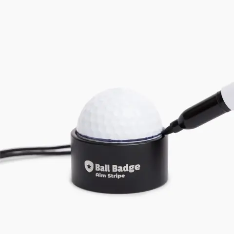 ALIBI GOLF Aim Stripe Full Metal Ball Badge Golf Accessory - 360-Degree Alignment Line Marker Kit, High-Quality Materials, Durable and Portable Putting Aid That Attaches to Bag to Enhance Accuracy