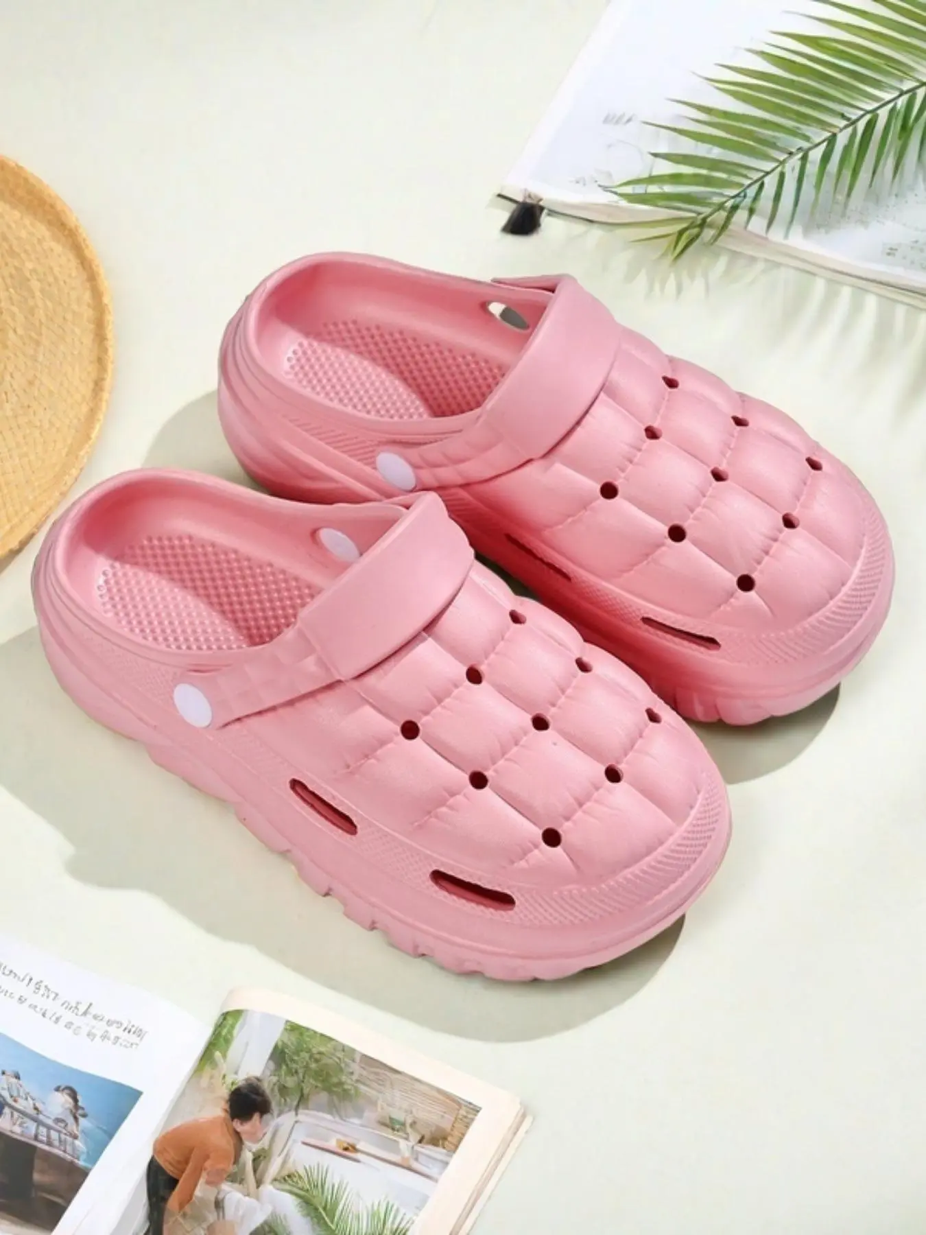 Women's Casual Plain Color Slides, Lightweight Soft Sole Beach Slippers, Comfortable Slippers for Indoor & Outdoor Wear, Walking Shoes