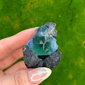 GREEN Emerald Fluorite with Spharelite and Pyrite from Milpo Mine, Peru | New Find