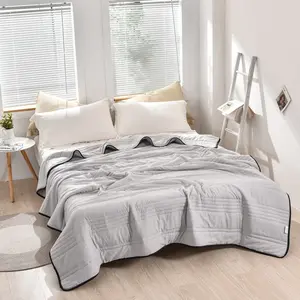 Comfy Sleepers Ice Cooling Blanket - Ultra Lightweight Breathable Comforter for All Seasons 300TC Microfiber Skin Friendly Anti-Dust 150x200cm US
