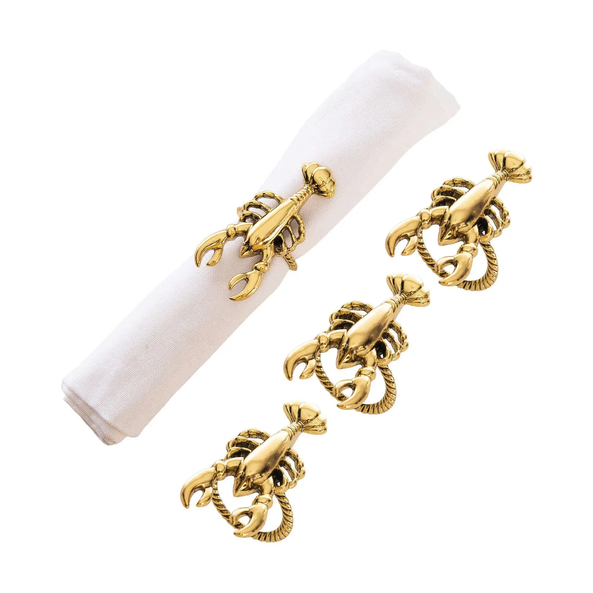 Gold Lobster Napkin Rings Set of 4 by Valerie