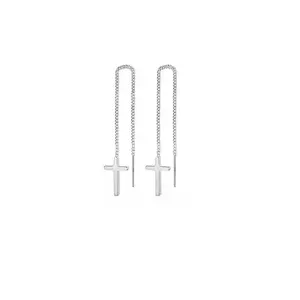 Low-allergy women's cross-tassel earrings, suitable for Teachers' Day, back-to-school season, daily music festival parties and various occasions