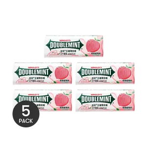 DOUBLEMINT Sugar-Free Peach Heart Shaped Mints 5 Packs (23.8g Each) - Cute & Refreshing Breath Freshener