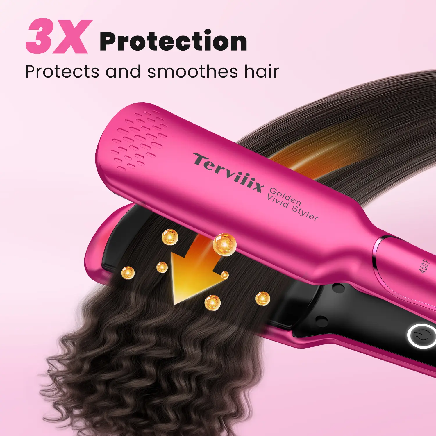 Terviiix AKT-Ceramic 1-3/4 Inch Wide Flat Iron Hair Straightener