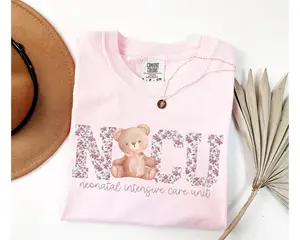 Neonatal Intensive Care Unit Nurse Shirt, Floral Nicu Nurse Shirt, Cute Nurse Gift, Pink Coquette Nurse Shirt, Floral Nicu Shirt
