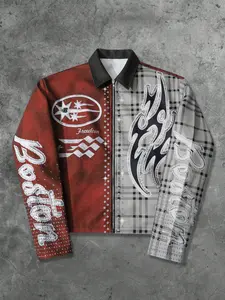 This cropped zip-up jacket hits all the 2025 trends: star graphics, "Free Spirited" text, and edgy mixed-media design (plus those eye-catching studded sleeves!). Perfect for streetwear fits, concert OOTDs, or statement layering.