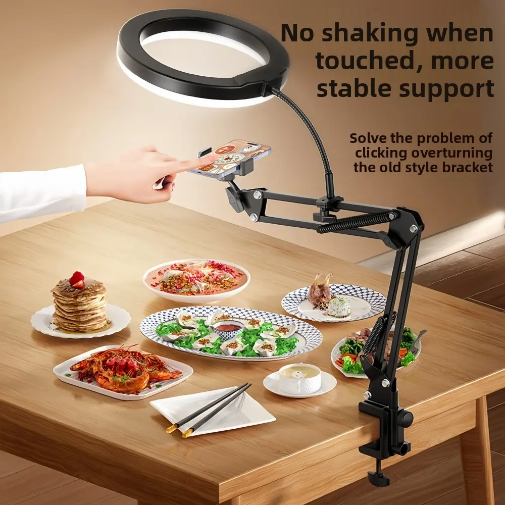 Overhead Camera Phone Mount Selfie Ring Light Desk Tripod for Video Live Stream
