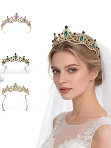 Women's Fashion Crystal Bride Crown, Bridal Accessory, Elegant Crown Design, Birthday Party Princess Style, Royal Halloween Headpiece, Versatile Hair Accessory