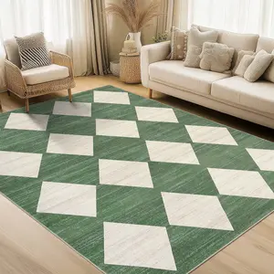 Modern Geometric Area Rug Washable Area Rug Stain Resistant Non-Slip Soft Foldable Indoor Rug for Bedroom Office Living Room Hallway Laundry Room