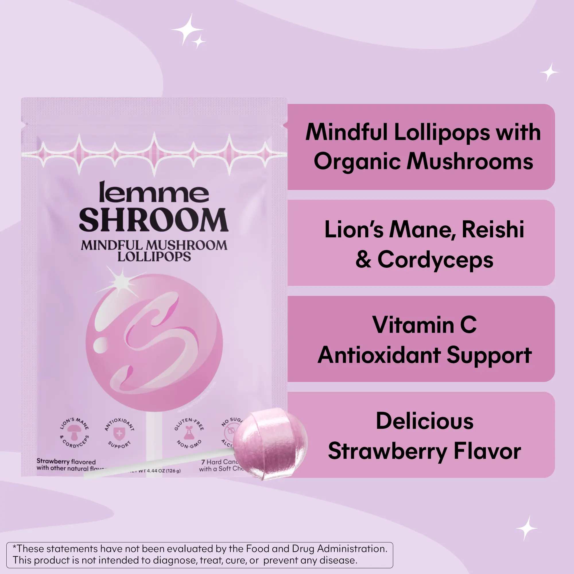 Lemme Mindful Mushroom Lollipops