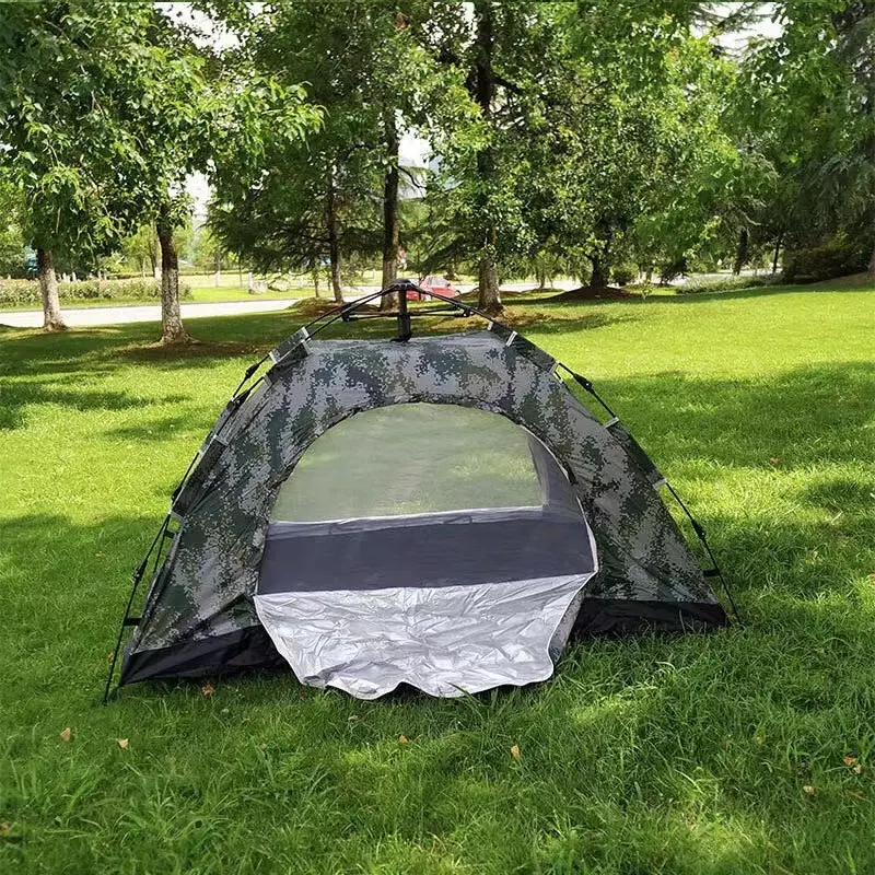 Fully Automatic 2-Person Outdoor Camouflage Single Layer Tent Foldable Waterproof Thickened Portable Camping Single Soldier Tent
