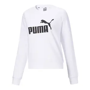 PUMA Womens No. 1 Logo Crew Neck Sweatshirt Casual - White