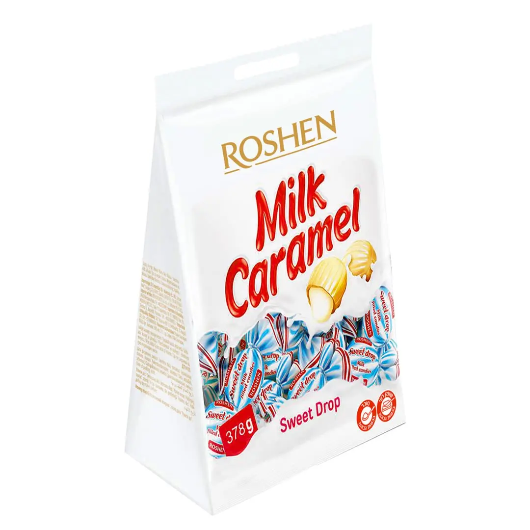 Roshen Caramel Candy Sweet Drop with Milky Filling, Delicious, Flavorful Sweets 378gr\/13.33oz Pack of 1