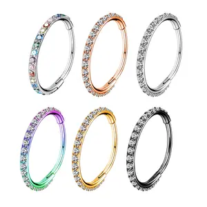 Oufer 18G Nose Hoop CZ 316L Stainless Steel Nose Ring Female Daily