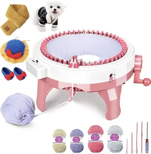 48  Knitting Machines with Row Counter, Knitting Crochet Machine,Weaving Round Loom,Double Knit Loom Machine Kit,DIY Knit Scarf Hat Sock