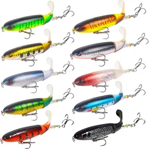 Fishing Tackle Kit withSimple Streamer, Rattle Toad Pro, Ad Eel Soft Swimbait, Bebber, Whopper & Bass Popper – Topwater Floating Lure with Rotating Tail for Freshwater Saltwater Bass Fishing, Bass Fishing Lures