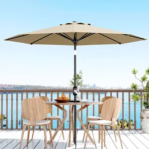 Garvee 10‘ Outdoor Patio Umbrella, Outdoor Table Umbrella, Yard Umbrella, Market Umbrella with 8 Sturdy Ribs, Push Button Tilt and Crank