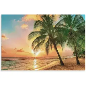 Beach Wall Art for Living Room Ocean Canvas Wall Decor for Home Tropical Palm Tree Picture For Home Bedroom Dorm Wall DecorUnframe-style 16x24inch(40x60cm) - Farmhouse Canvas Poster Decoration Photo Ornaments Artistic Print