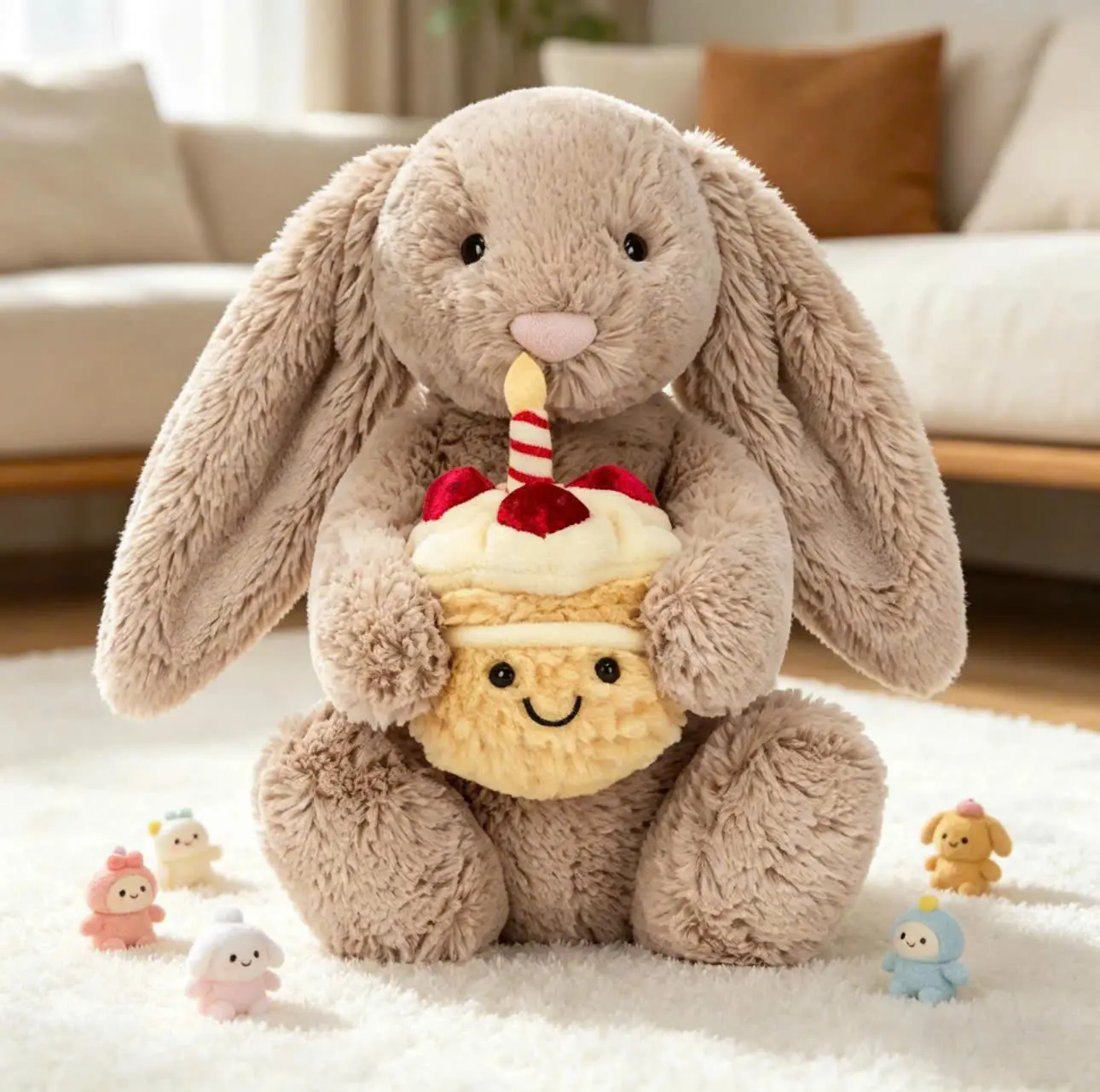 Jellycat Beige Bashful Bunny Birthday Plush - A truly meaningful birthday gift.