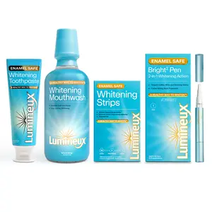 Lumineux Ultimate Whitening Kit Bundle - Contains Toothpaste, Mouthwash, Strips and Whitening Pen - Enamel Safe and Clinically Proven to Whiten Without The Sensitivity - Removes Coffee and Tea Stains